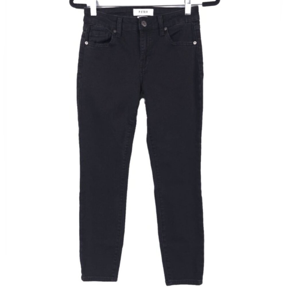 PISTOLA Skinny Black Jeans MidRise Cotton Rayon Poly Lycra P6731BEM-MIDP Size 28